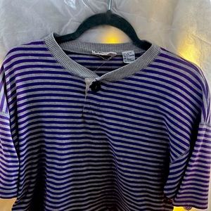 Unisex striped purple crop top